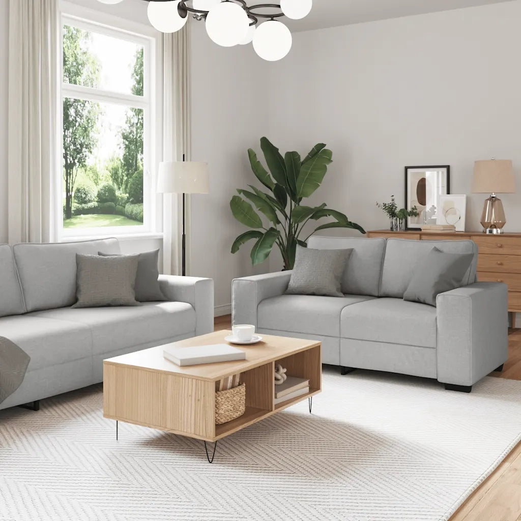 vidaXL Set di Divani 2 pz con Cuscini Grigio Nuvola in Tessuto