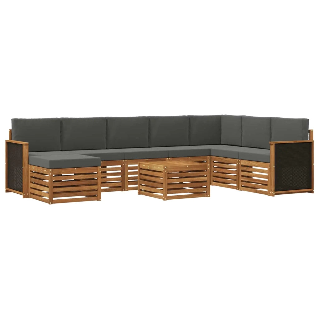 Set di divani da esterno 7 pz Naturale e Antracite 3384733