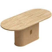 Table à Manger Ovale pour 6 Personnes Moderne 180x80x75cm Chêne