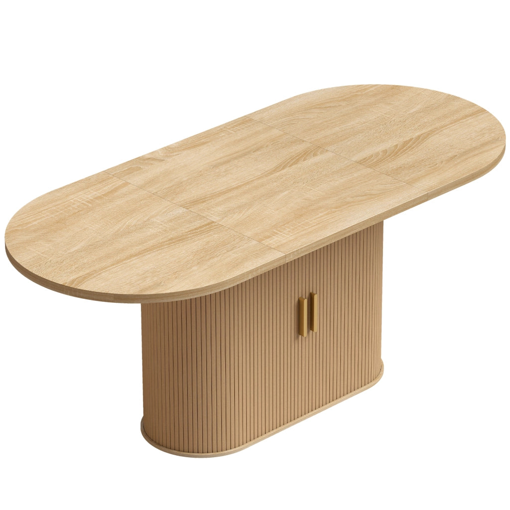 Table à Manger Ovale pour 6 Personnes Moderne 180x80x75cm Chêne