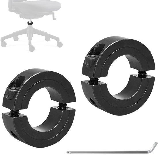 Set di fissaggio per seggiolini - 2 pezzi - Anelli di fissaggio in acciaio 28 mm - Set di attrezzi per regolazione di inclinazione - Altezza regolabile - Incluso: viti e chiave a croce - Kit di riparazione per seggiolini