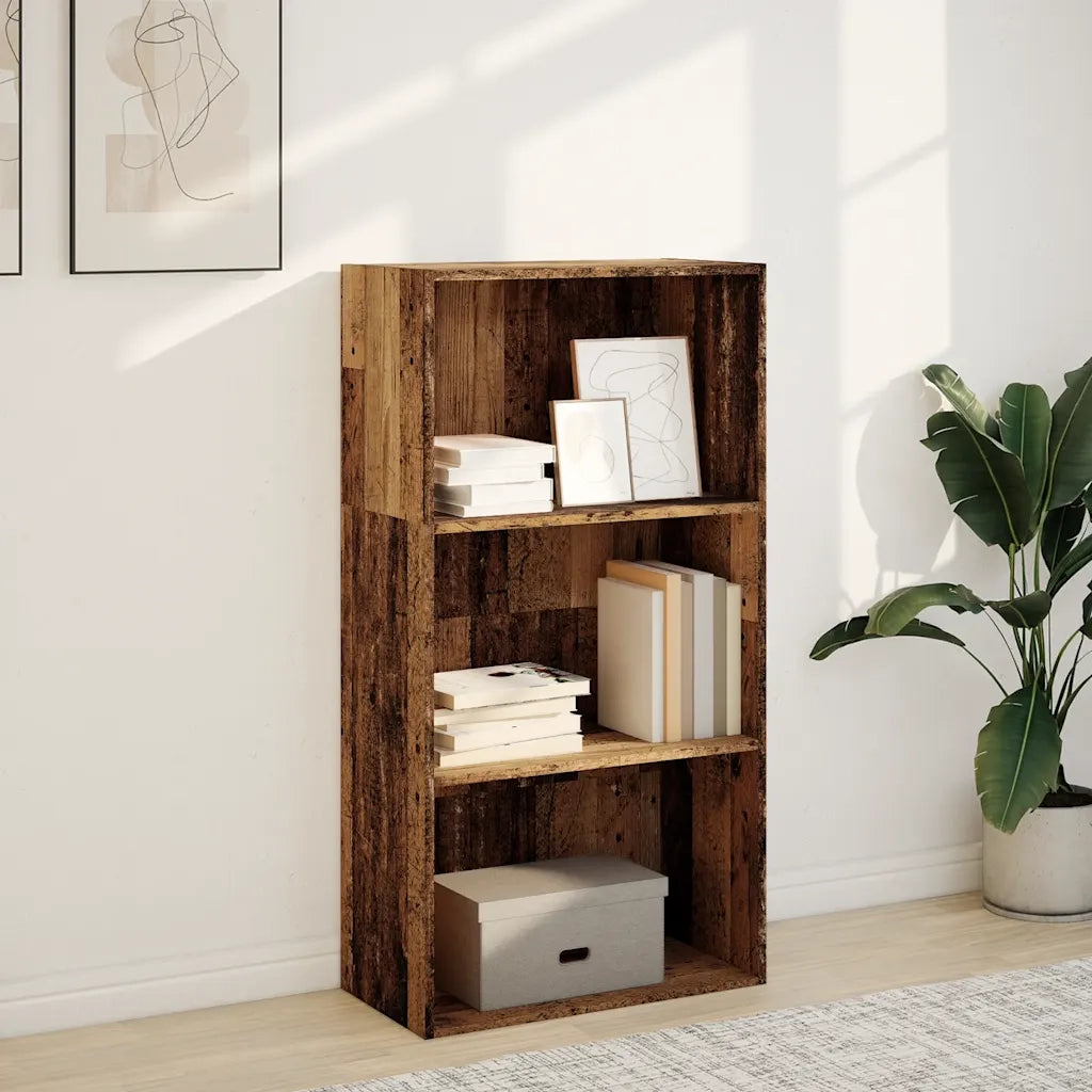 Libreria-Scaffale per Libri-Mobile di Stoccaggio Legno Antico 60x30x114 cm in Legno Multistrato