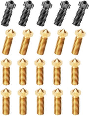 Düse per 3D stampante - 20 pezzi - Acciaio inossidabile - M6 - 0,4MM/0,6MM/0,8MM/1,0MM - Testa di stampa - Compatibile con 3D stampante - Düse per 3D stampante