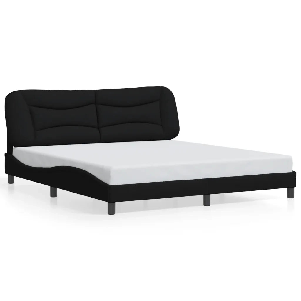 Giroletto con LED senza Materasso-Struttura Letto Hvar Nero 180x200 cm in Tessuto