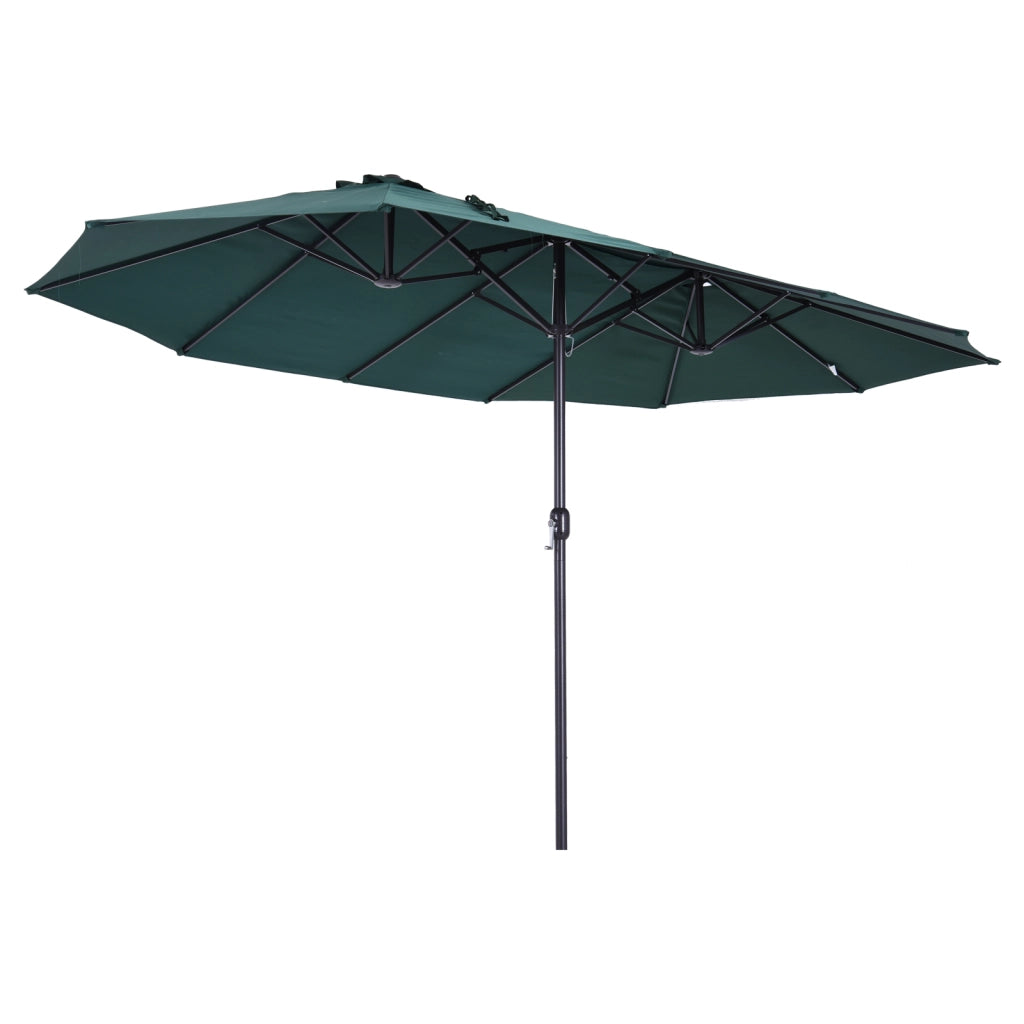 Ombrellone da Giardino Grande con Manovella ¨C zephmum ¨C Verde Scuro 455x265x238 cm