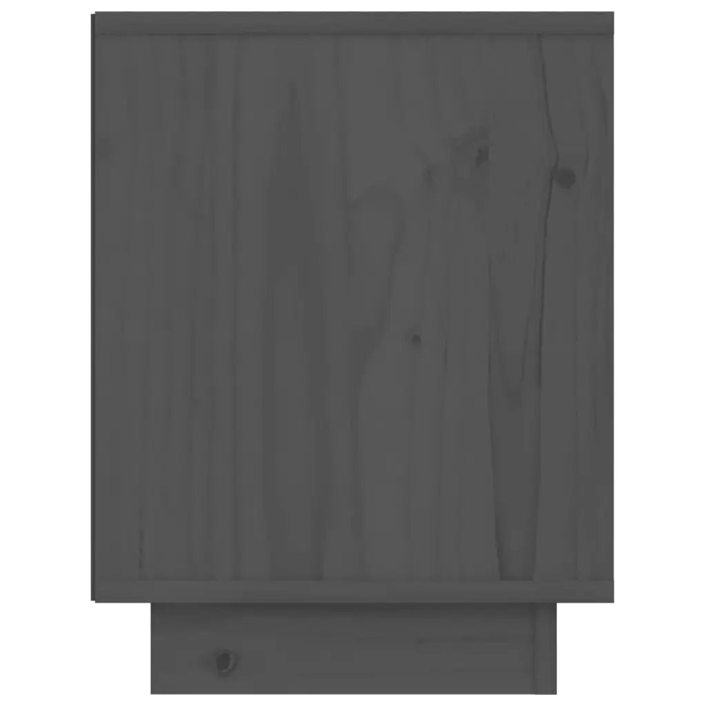 Comodini 2 pz Grigi 40x30x40 cm in Legno Massello di Pino 813340