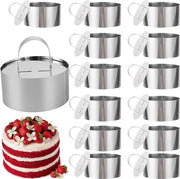 14 dessertiere in acciaio inossidabile da 8 cm con anello di sostegno, coperchio e maniglia