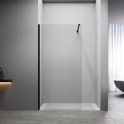 Box Doccia Walk In 70 cm h200 Profilo Nero Opaco Vetro Anticalcare Trasparente 8 mm | Cleò