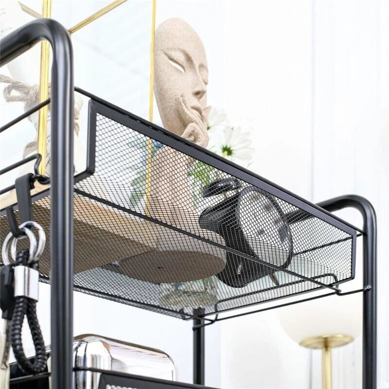 CARRELLO DA CUCINA A 4 RIPIANI RIMOVIBILI 45X26.5X84 CM IN ACCIAIO NERO