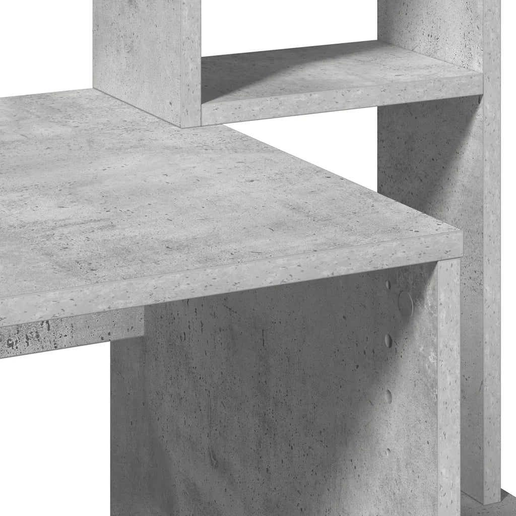 vidaXL Scrivania Mensole Grigio Cemento 100x45x140cm Legno Multistrato