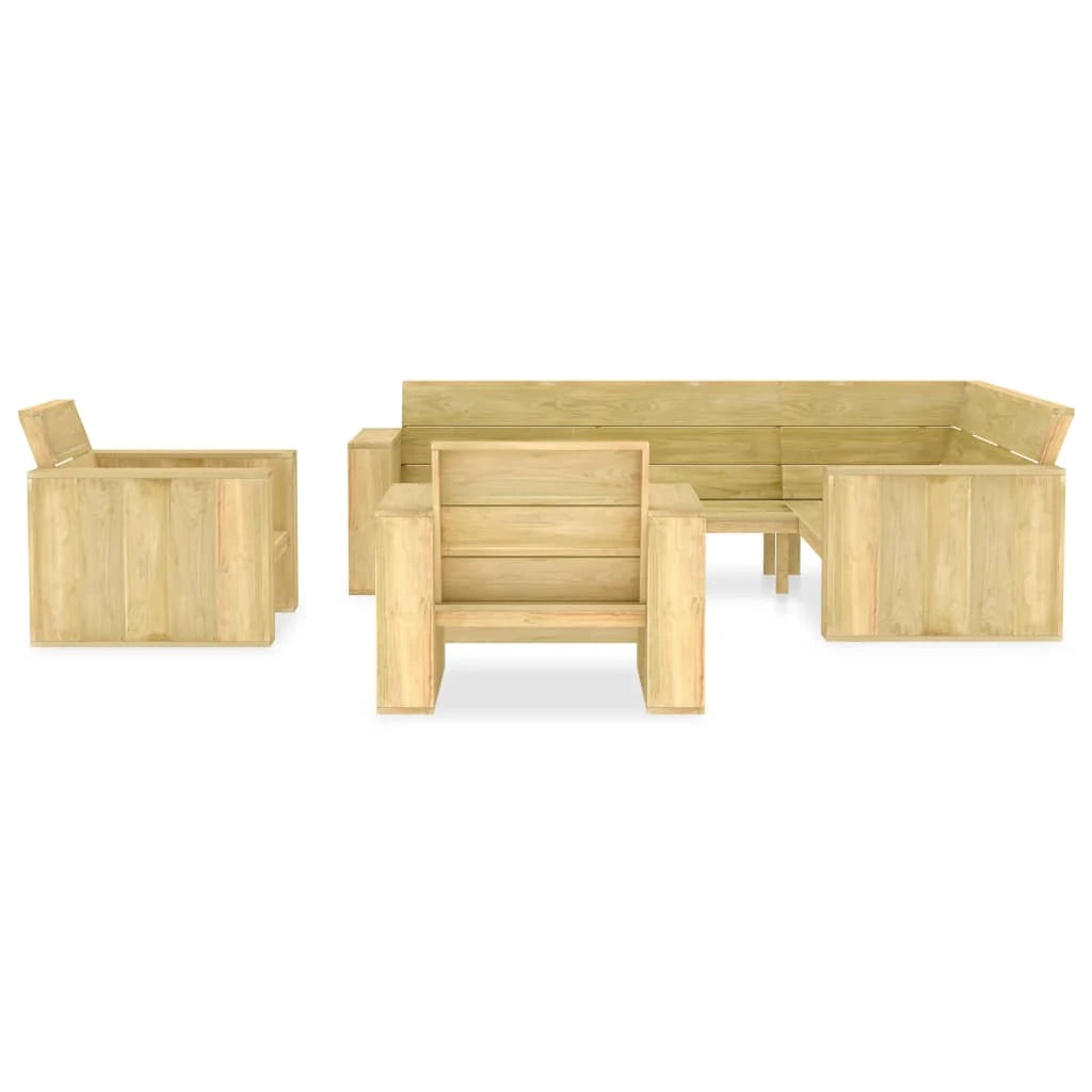 Set di mobili da giardino mobili da esterno set da 4 pezzi legno di pino impregnato 02_0016223