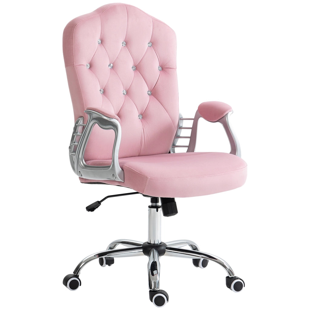Sedia da ufficio ergonomica con funzione dondolo altezza regolabile supporto lombare girevole in poliestere rosa