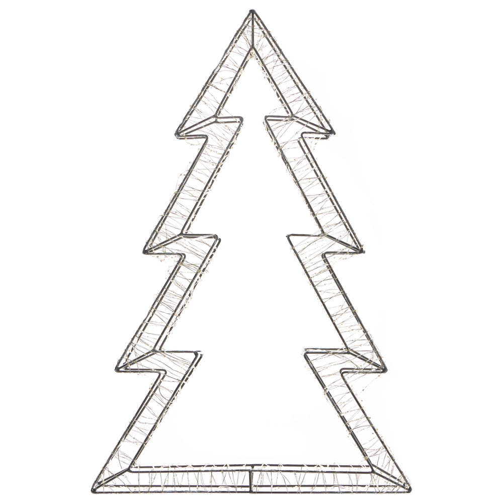 Decorazione con luci LED per albero di Natale Illuminazione in metallo argento interno esterno accessori natalizi
