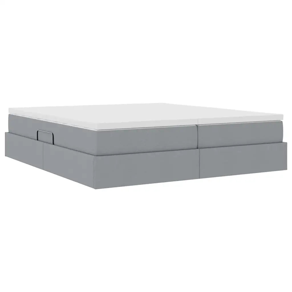 Letto con contenitore e materasso Grigio chiaro 180 x 200 cm