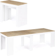Consolle allungabile ORLANDO, 10 persone, 235 cm, finitura legno bianco e faggio