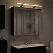 Mobiletto per specchio da bagno Rovere Nero 63,5 x 16 x 62,5 cm 889160