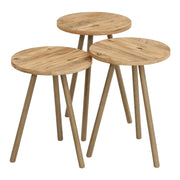 Set di 3 tavolini rotondi a treppiede effetto legno 03_0008384