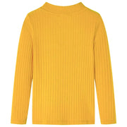 Maglietta da Bambina a Maniche Lunghe a Costine Ocra Scuro 92 13834