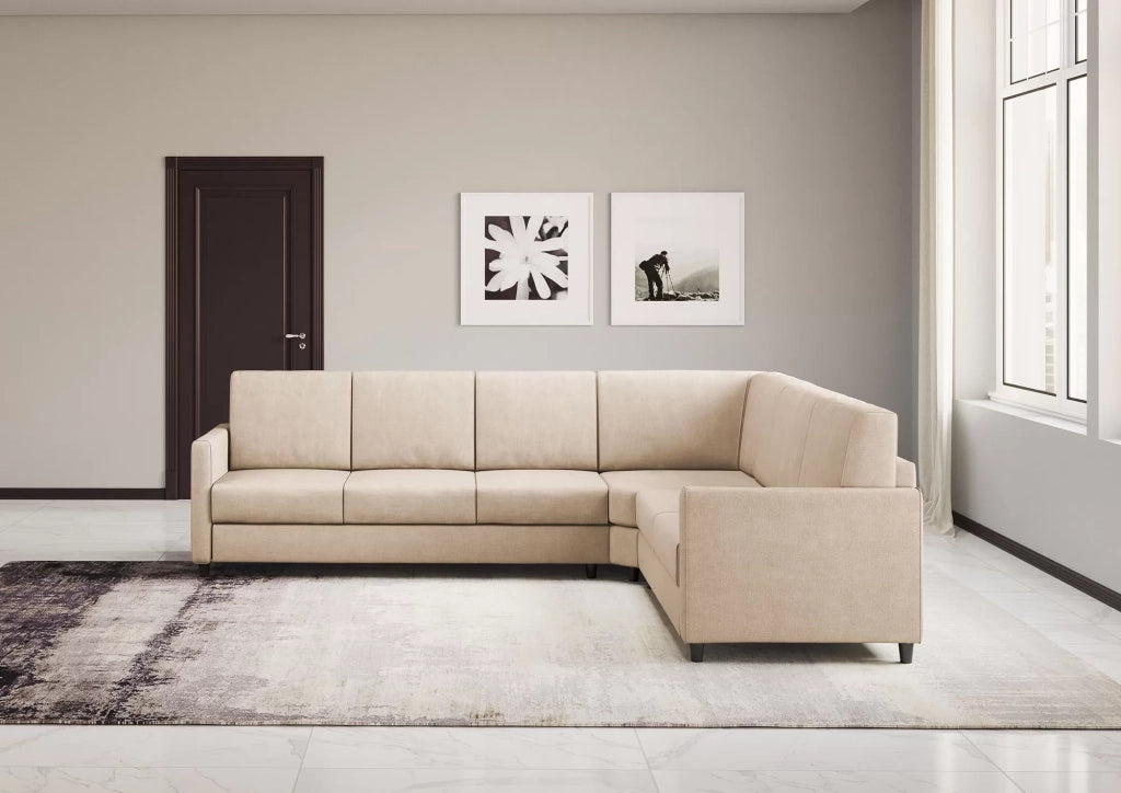 Divano karay 3 posti (tre sedute da 60cm)+ angolo + divano 2 posti medio (due sedute da 70cm) misure esterne l.281x241 | beige - Mobili 2G