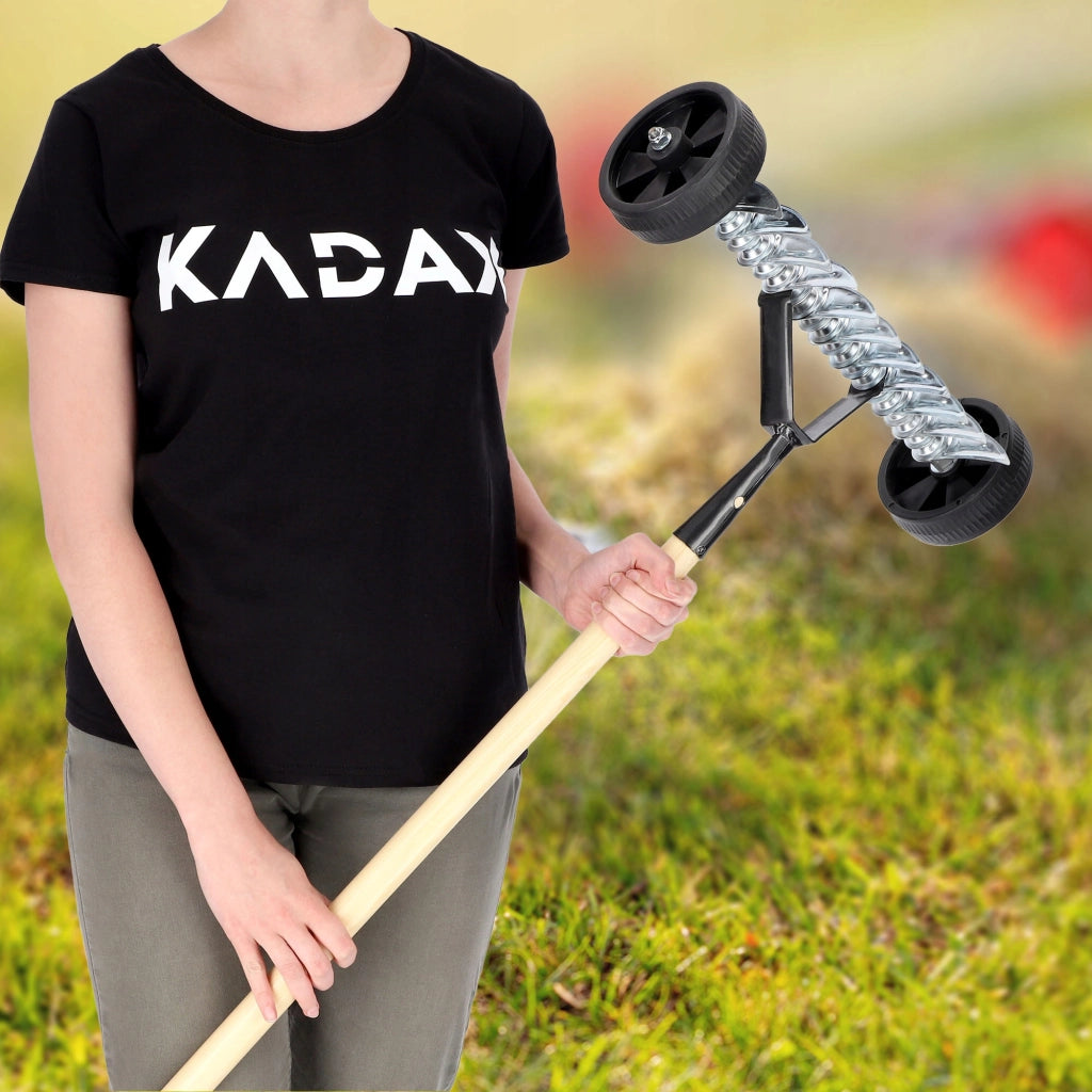 KADAX Arieggiatore manuale per prato, scarificatore per arieggiare il prato con ruote