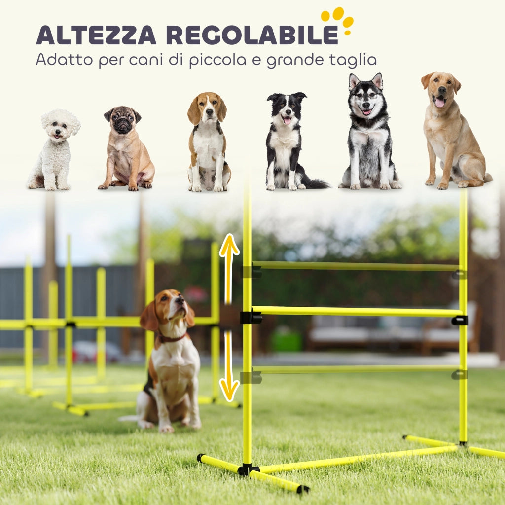 Set Ostacoli Agility per Cani ¨C Zephmum ¨C Giallo con Borsa Trasporto