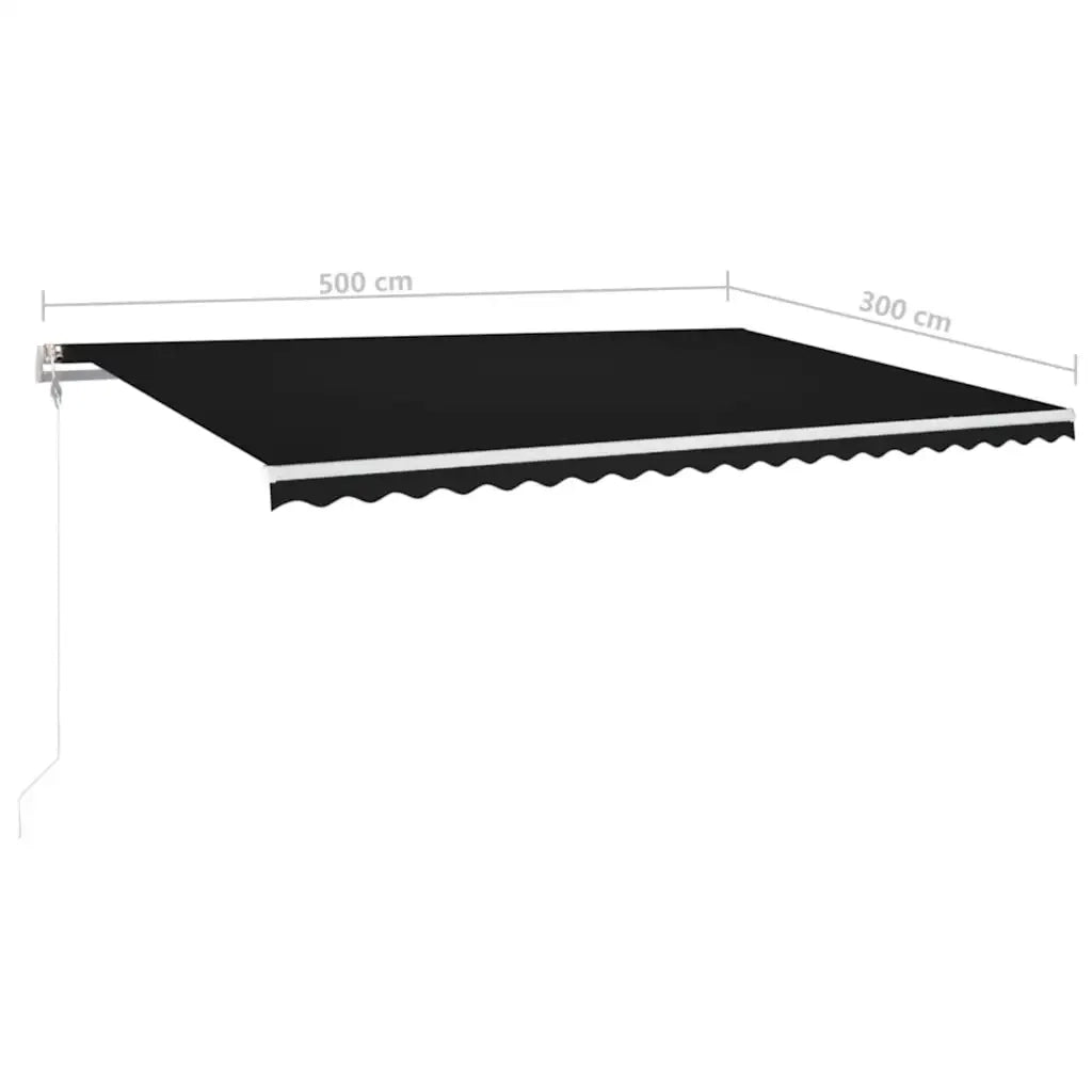 Tenda Automatica con Sensore Vento e LED 500x300 cm Antracite 3068954