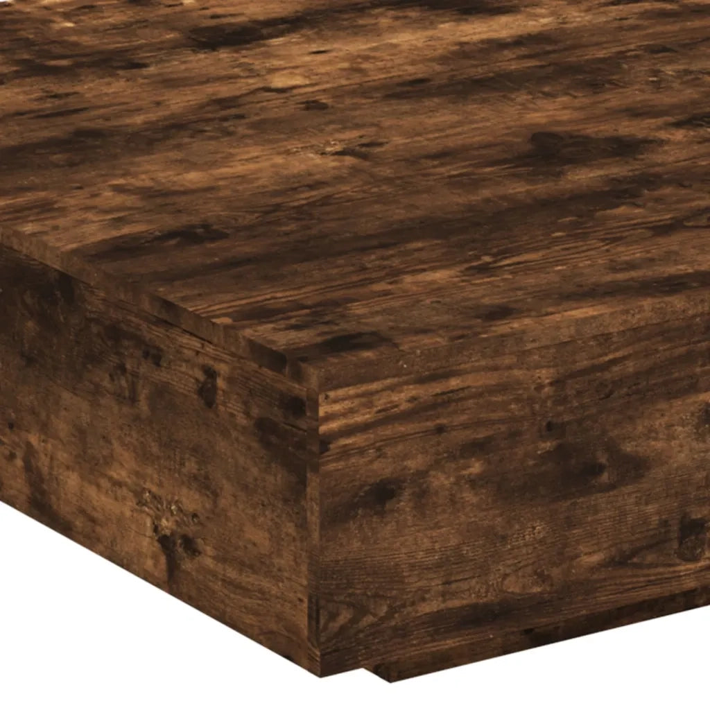 Tavolino da Salotto Rovere Fumo 100x100x31 cm Legno Multistrato 836599