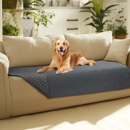 Cuscino per cani 100% impermeabile - Punti antiscivolo - Protezione per mobili - Lavabile in macchina - 101 x 127 cm - 5 strati di materiale composito - Asciugamano per cani