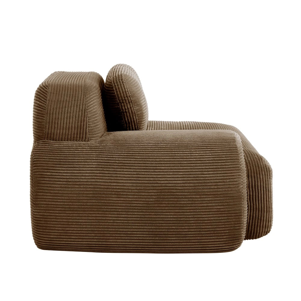 Divano angolare con cuscini ¨C Minimal ¨C marrone tessuto velluto