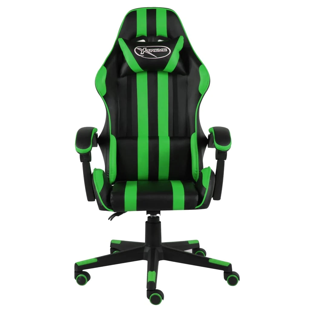 Sedia/seduta girevole da ufficio per uso al computer studio videogiochi e similpelle verde 02_0024227