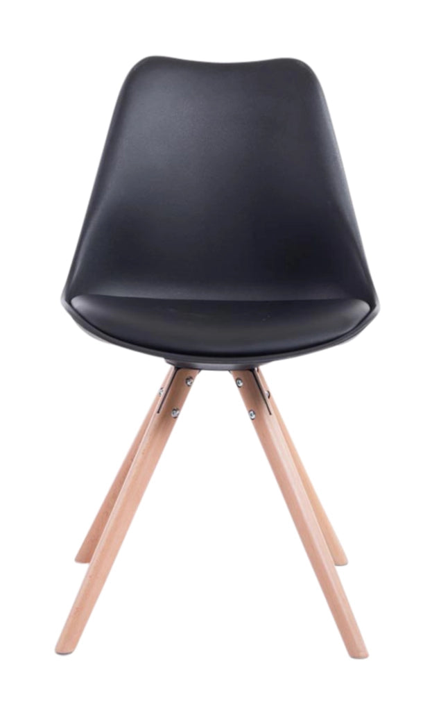 Set di 4 sedie Toulouse in ecopelle rotonde nero,natura