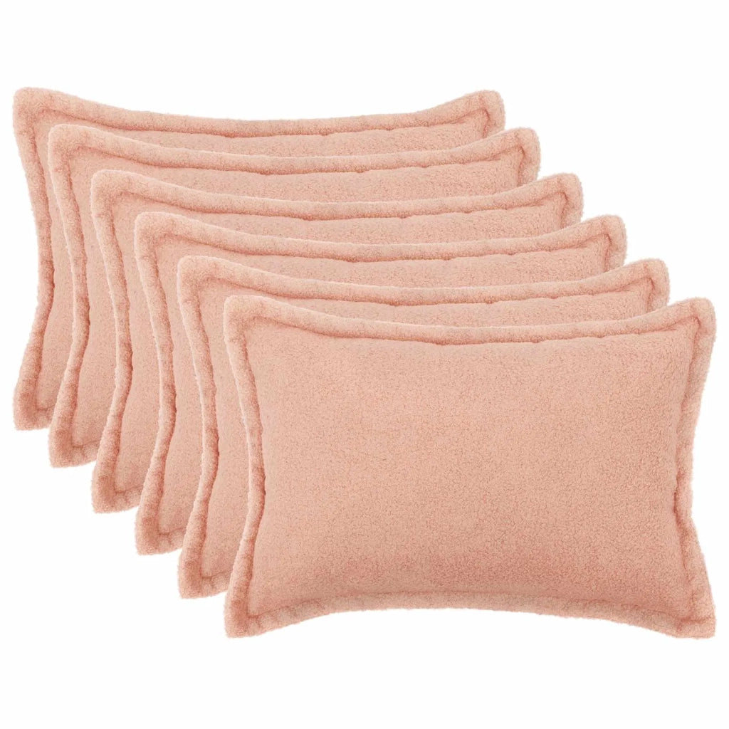 Federa 6 pcs HOUTEN Rosa 30 x 50 cm Bouclé 916160