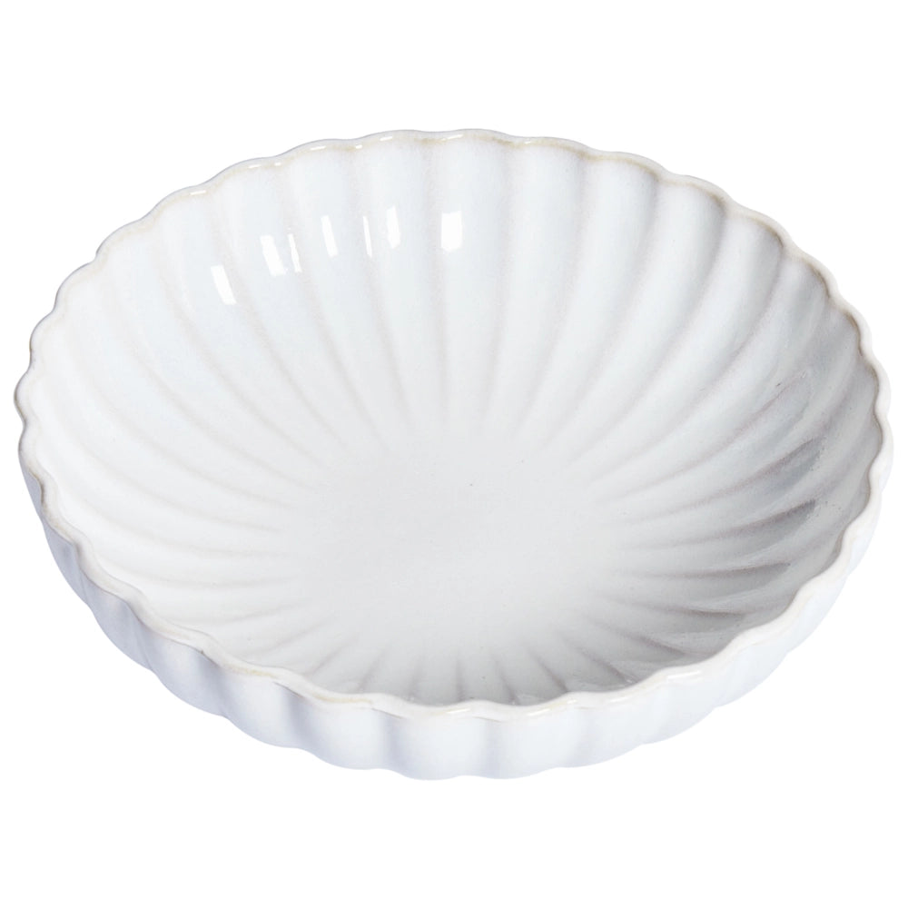 Set di 4 piatti fondi Gres bianco Kaolin fatto a mano finitura smalto reattivo Pasta Cucina Sala da pranzo