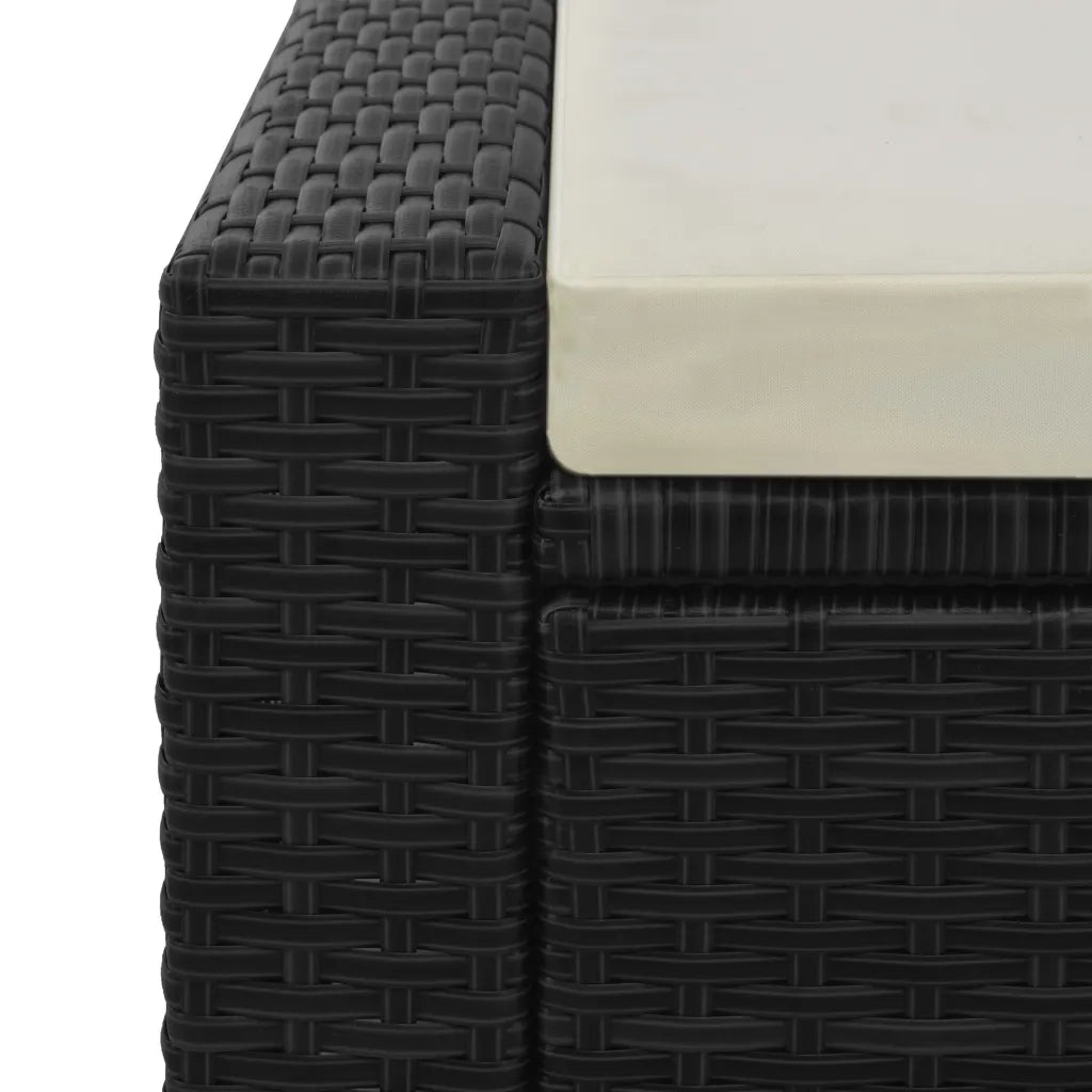 Lettino Prendisole Doppio in Poyrattan Nero cod mxl 60789