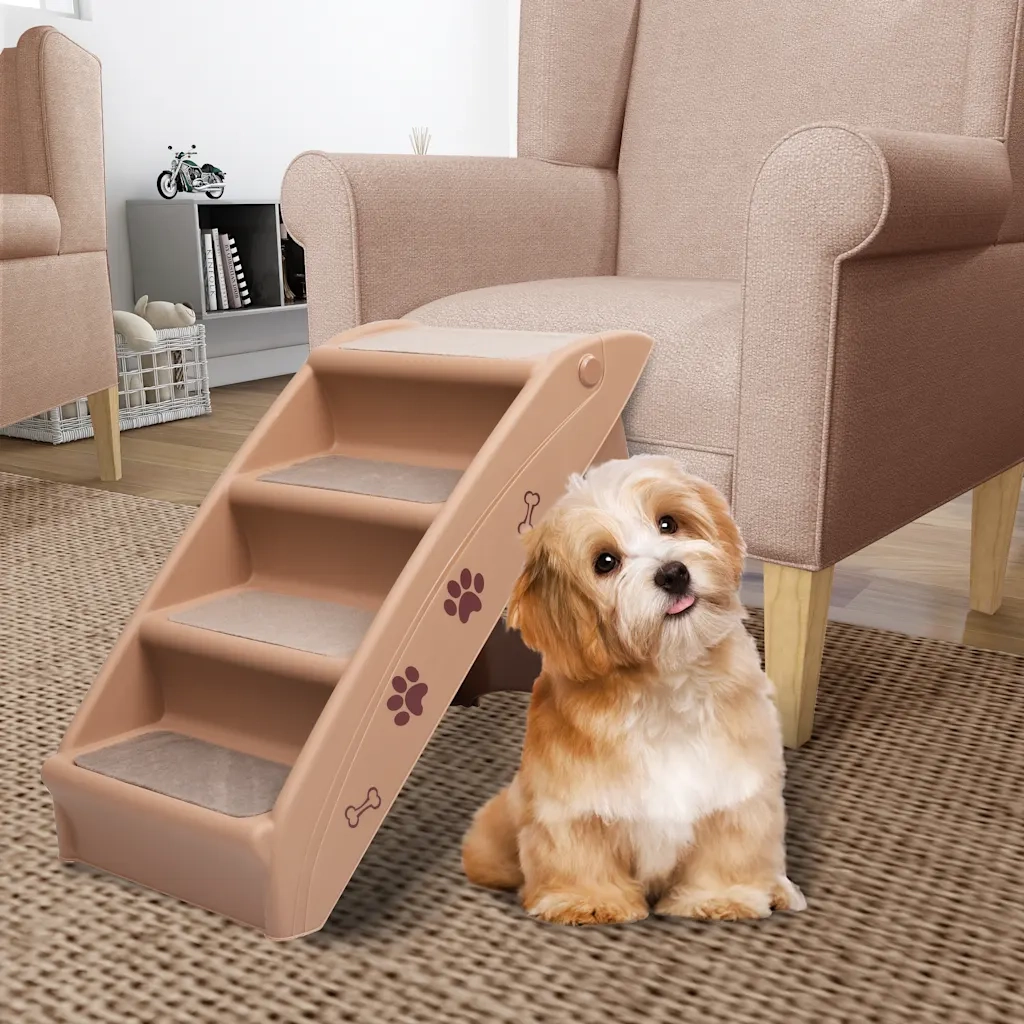 Scala Pieghevole per Cani Marrone 62x40x49,5 cm CFW8138832