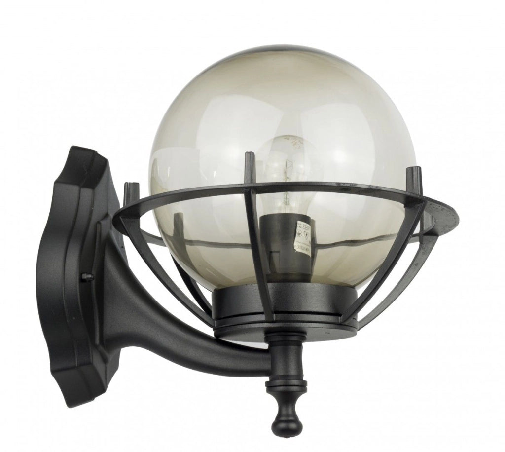 Applique da esterno sfera 25cm nera E27 IP43 SU-MA