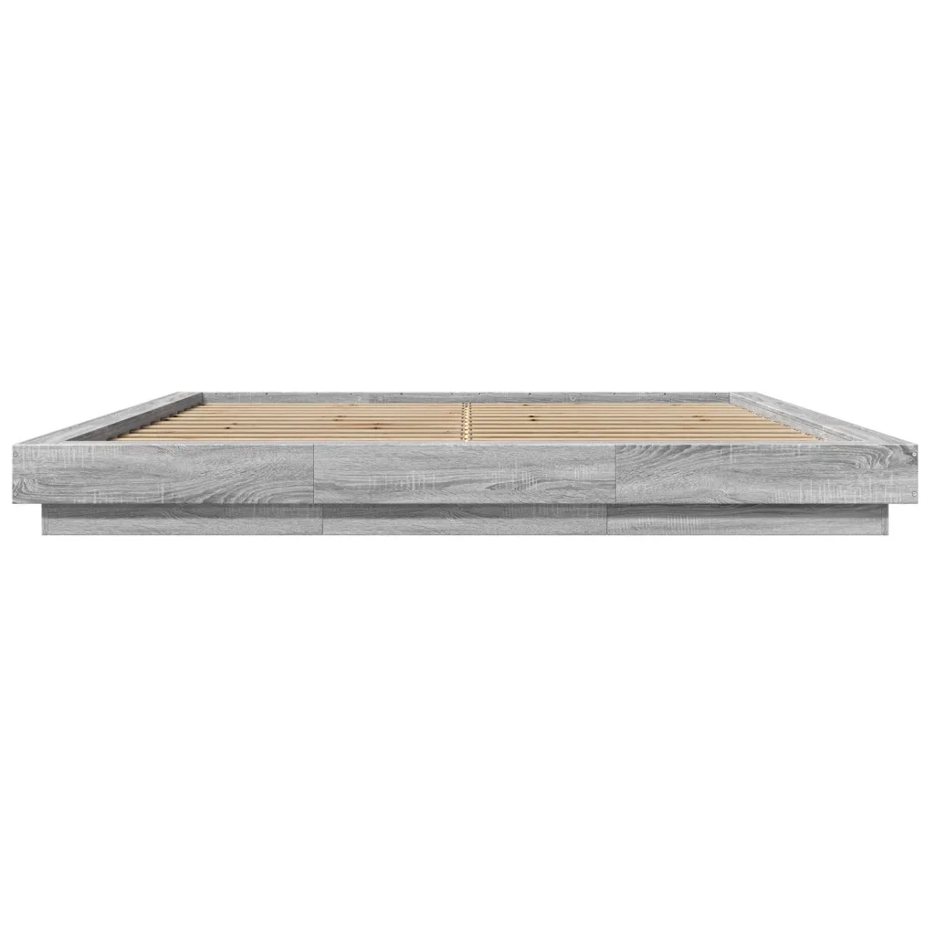 Giroletto Luci LED-Struttura Letto con LED Grigio Sonoma 180x200 cm Legno Multistrato 620623
