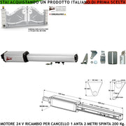 Motore Elettromeccanico Attuatore 24 Vcc Corsa 300 mm Ricambio Cancello Automatico Anta 2 Metri Sblocco a Chiave Ricambio Originale Securvera Finecorsa Meccanici Kit Staffe Bulloni Misure 810X88X88 mm Compatibile Elettronica BTF Fac Proteco