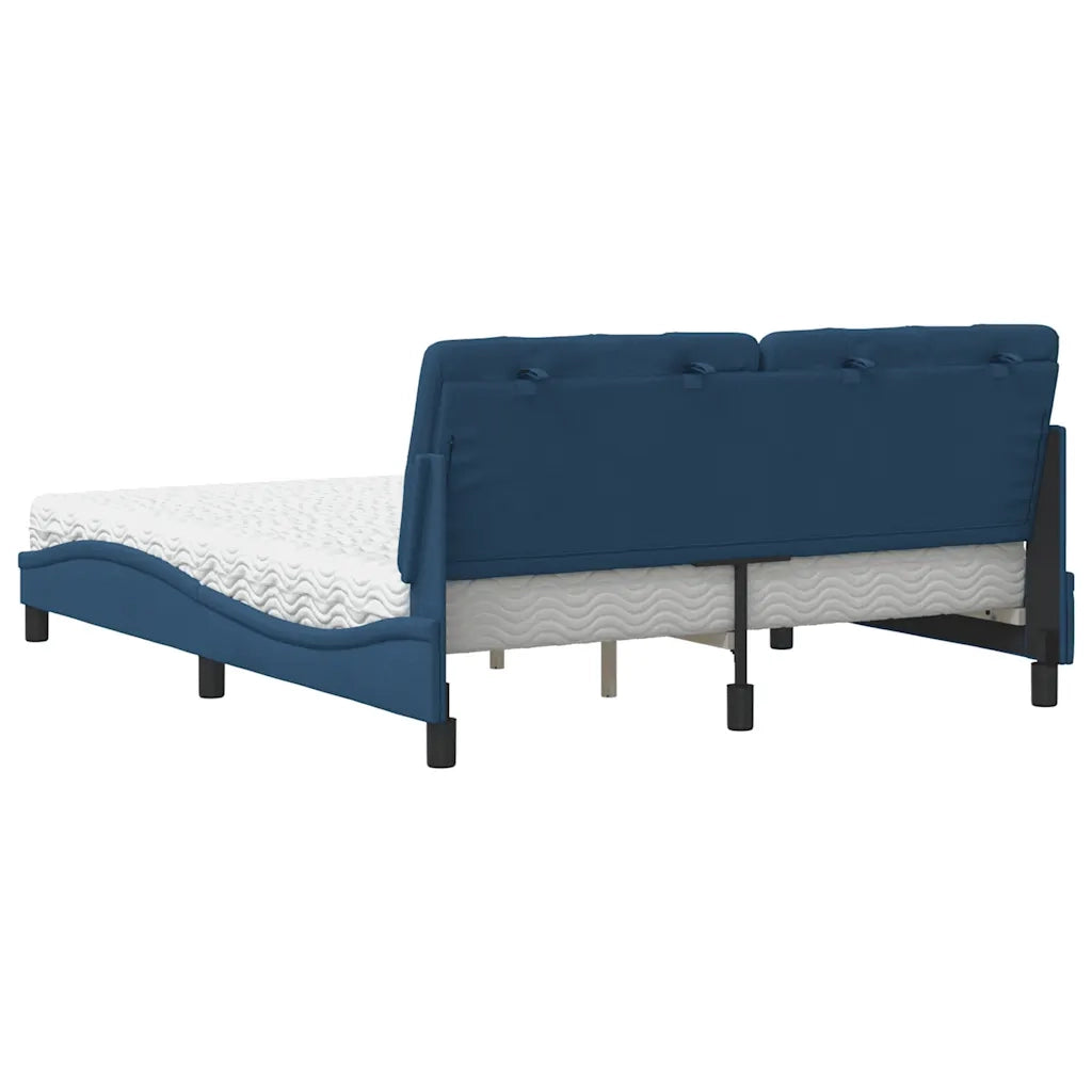 Letto con Materasso Blu 160x200 cm in Tessuto 3310754