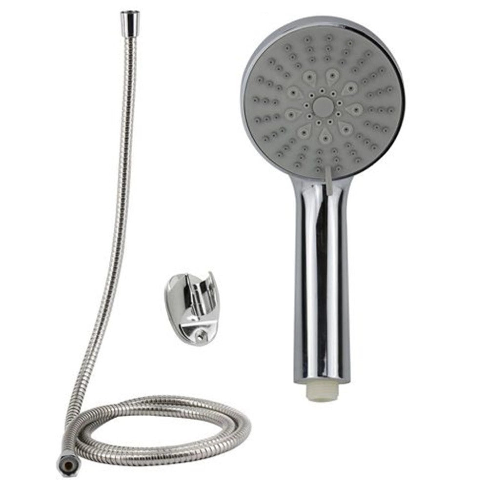 Trade Shop - Kit Doccetta Bagno Doccino Tondo Soffione Doccia Con Laccio 1,8mt Staffa 69043 -