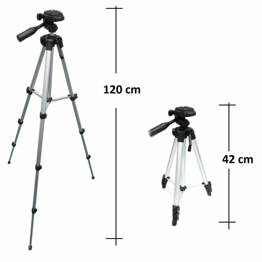 CAVALLETTO TREPPIEDI FOTOCAMERA PER VIDEOCAMERA STATIVO 1,20MT MAX