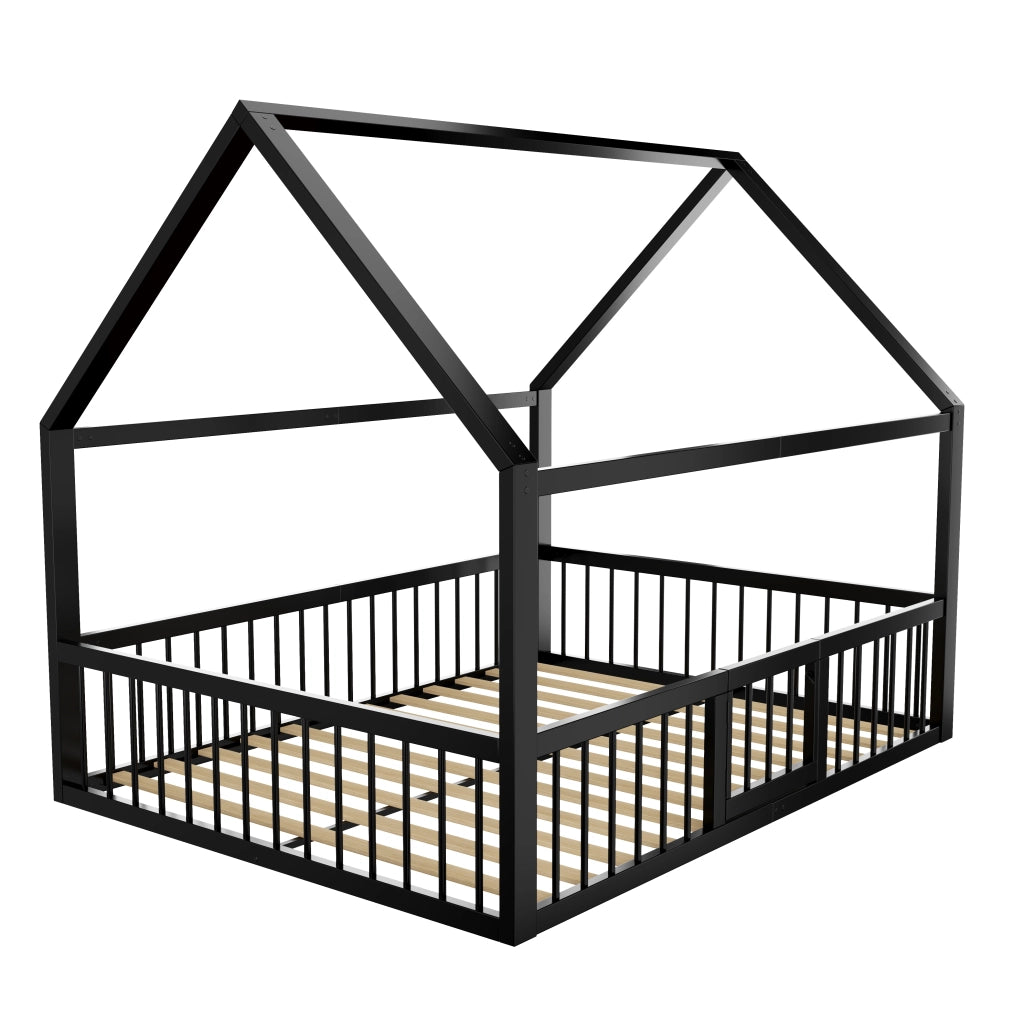 letto a baldacchino metallo nero 140 x 200 cm