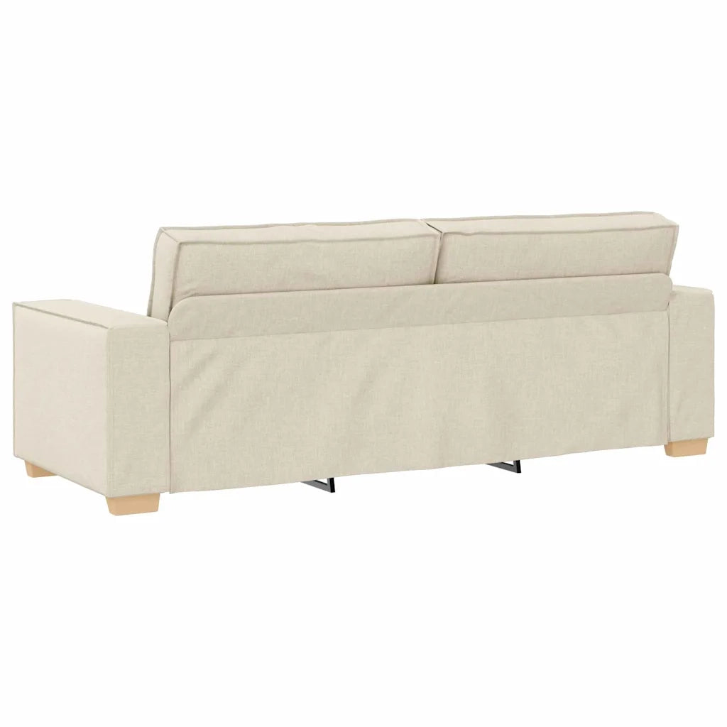 Divano 3-Persone Beige 220 cm Tessuto misto lino 4104999