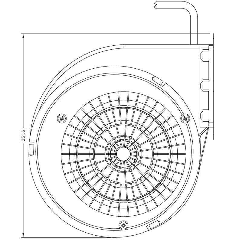 Ricambistufeapellet Motore Ventilatore centrifugo GT500CE01-W935050011 Stufa a Pellet - 210mm, Bocchetta: 160x92 1-100W