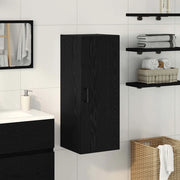 vidaXL Mobiletto da Parete Rovere Nero 34,5x34x90 cm in Legno Massello