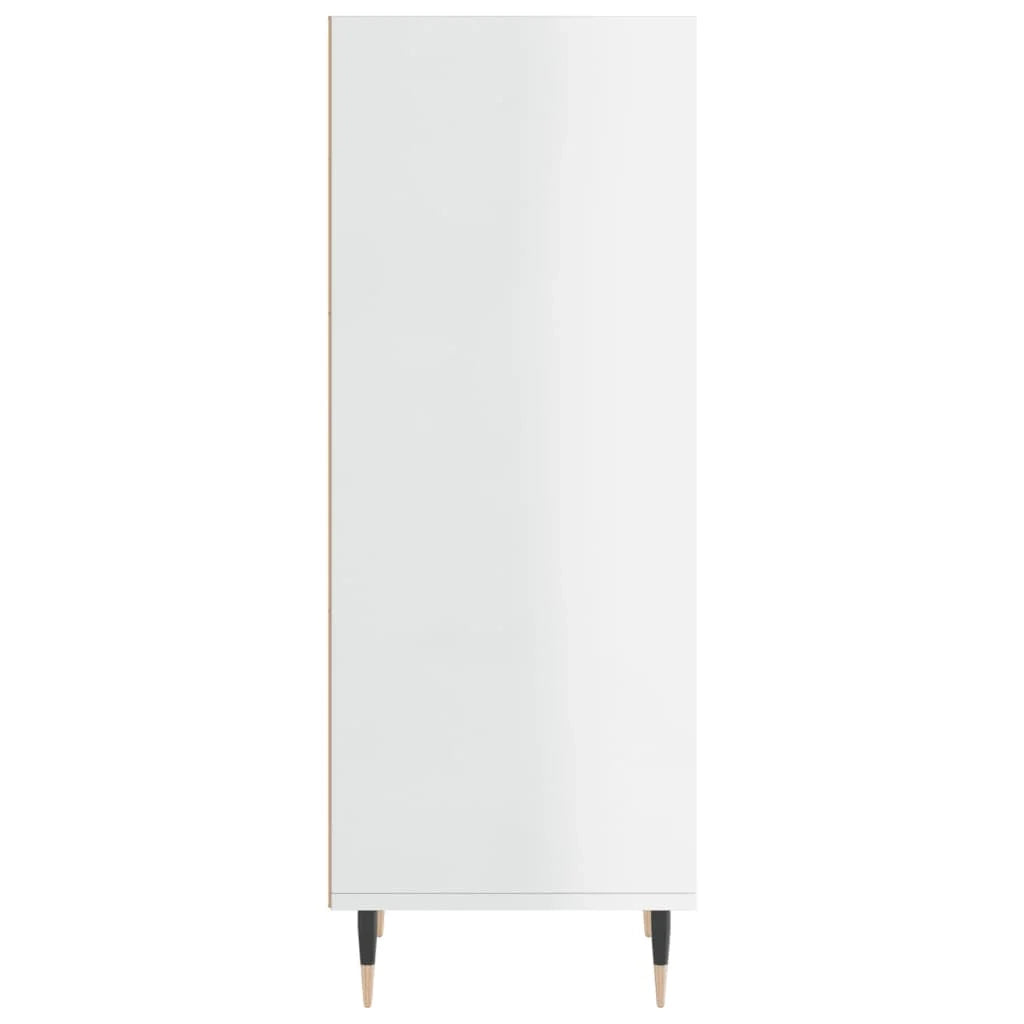 Buffet credenza cassettiera mobiletto mobile contenitore organizer per cucina soggiorno finitura lucida 34,5 x 32,5 x 90 cm legno ingegnerizzato bianco 02_0030584