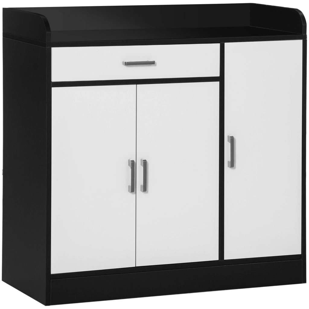 Mobiletto da Cucina Moderno in MDF con 2 Armadietti, 1 Cassetto e Ripiani Regolabili, 90x40x90 cm