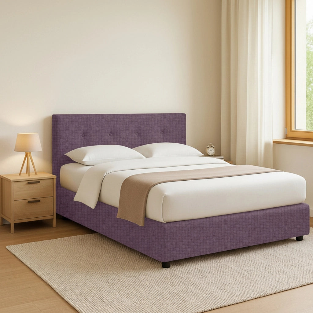 Luton, Letto Piazza e Mezza Sfoderabile Made in Italy, Viola Lilla