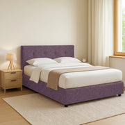 Luton, Letto Piazza e Mezza Sfoderabile Made in Italy, Viola Lilla