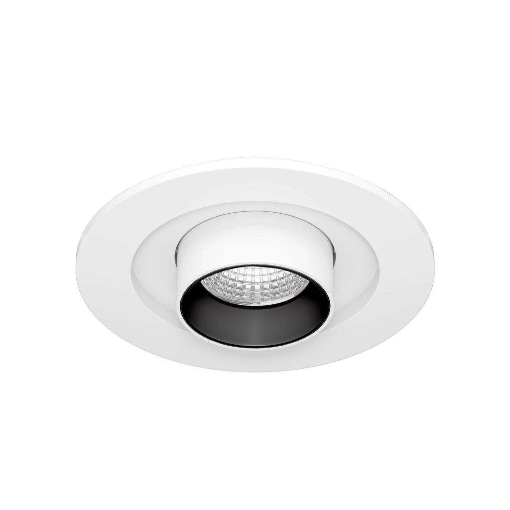 ARKOSLIGHT Faretto LED da incasso MINI OXO R 6W con tecnologia CCT Switch 2700K/3200K/4000K orientabile 355 gradi, colore Bianco Opaco A3790111W